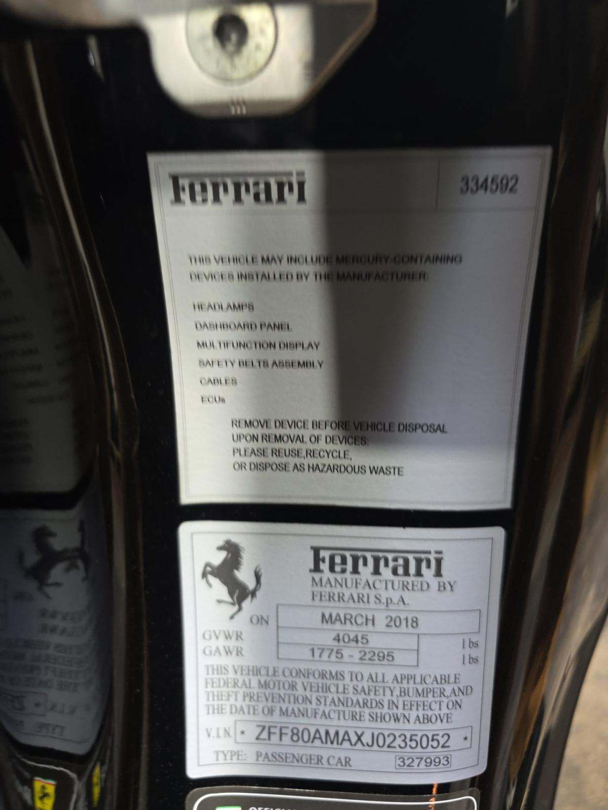 2018 Ferrari 488 Base RWD