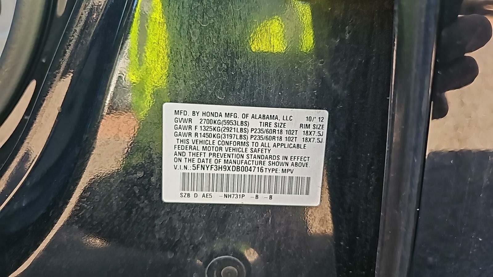 2013 Honda Pilot Touring FWD