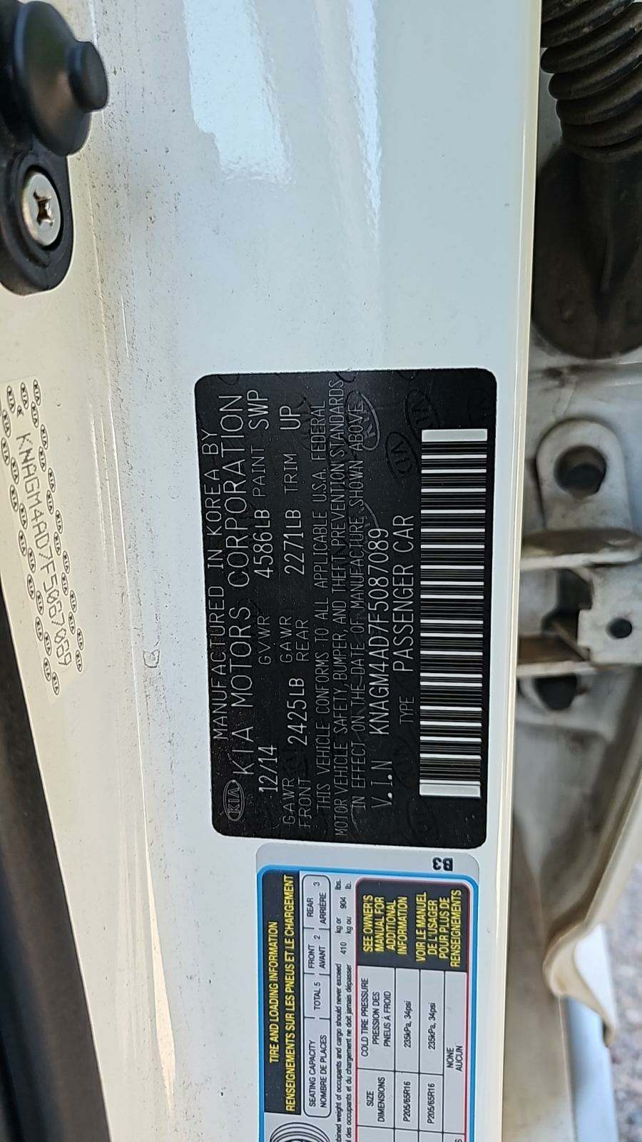 2015 Kia Optima 4D SEDAN FWD