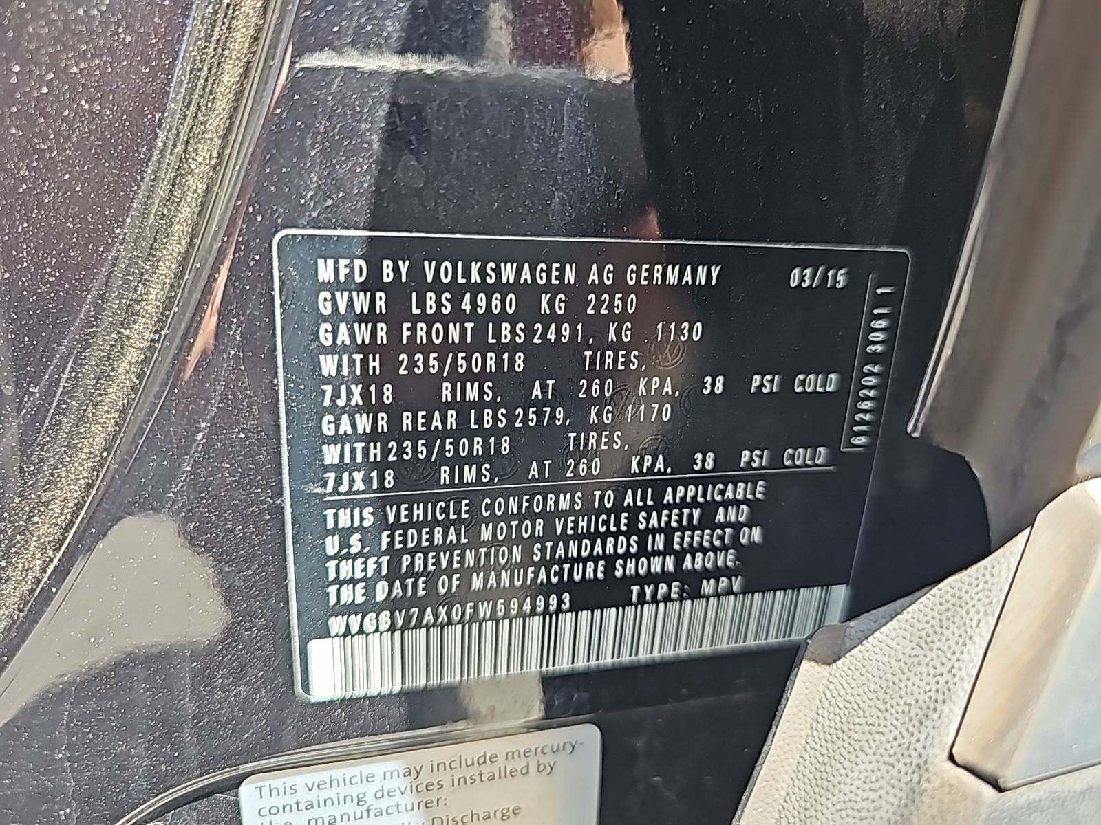 2015 Volkswagen Tiguan 2.0T SEL AWD