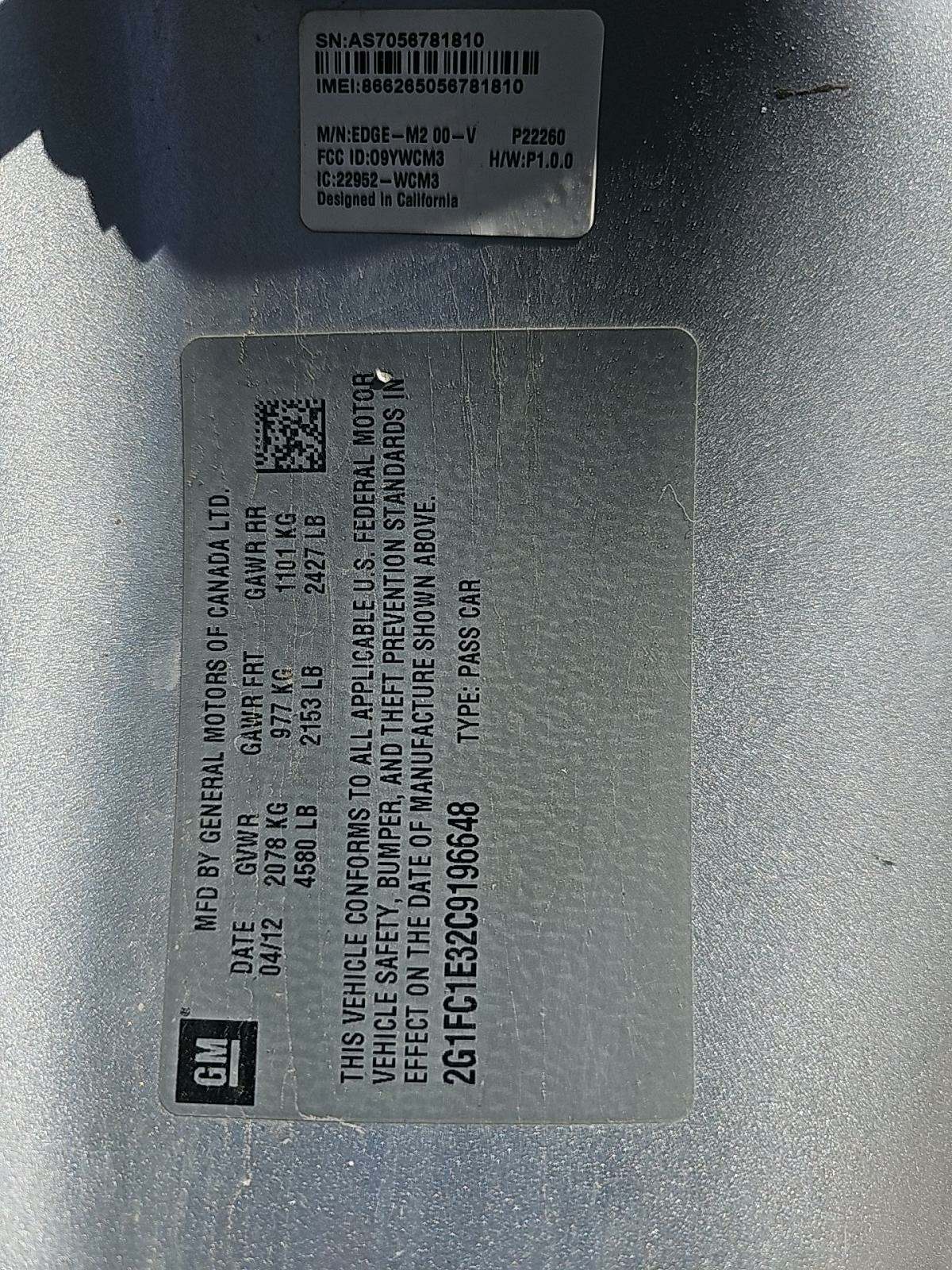 2012 Chevrolet Camaro LT RWD