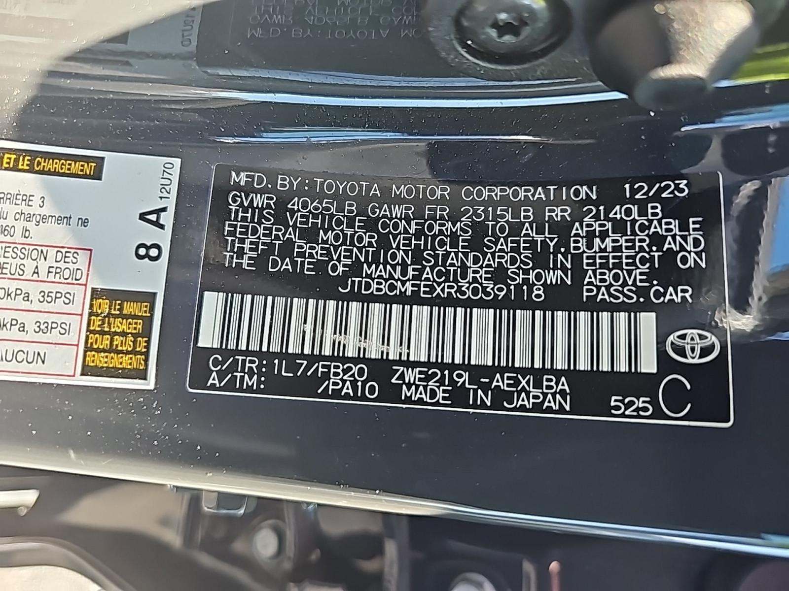 2024 Toyota Corolla Hybrid LE FWD