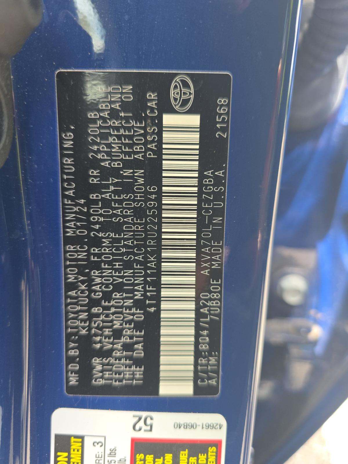 2024 Toyota Camry XLE FWD