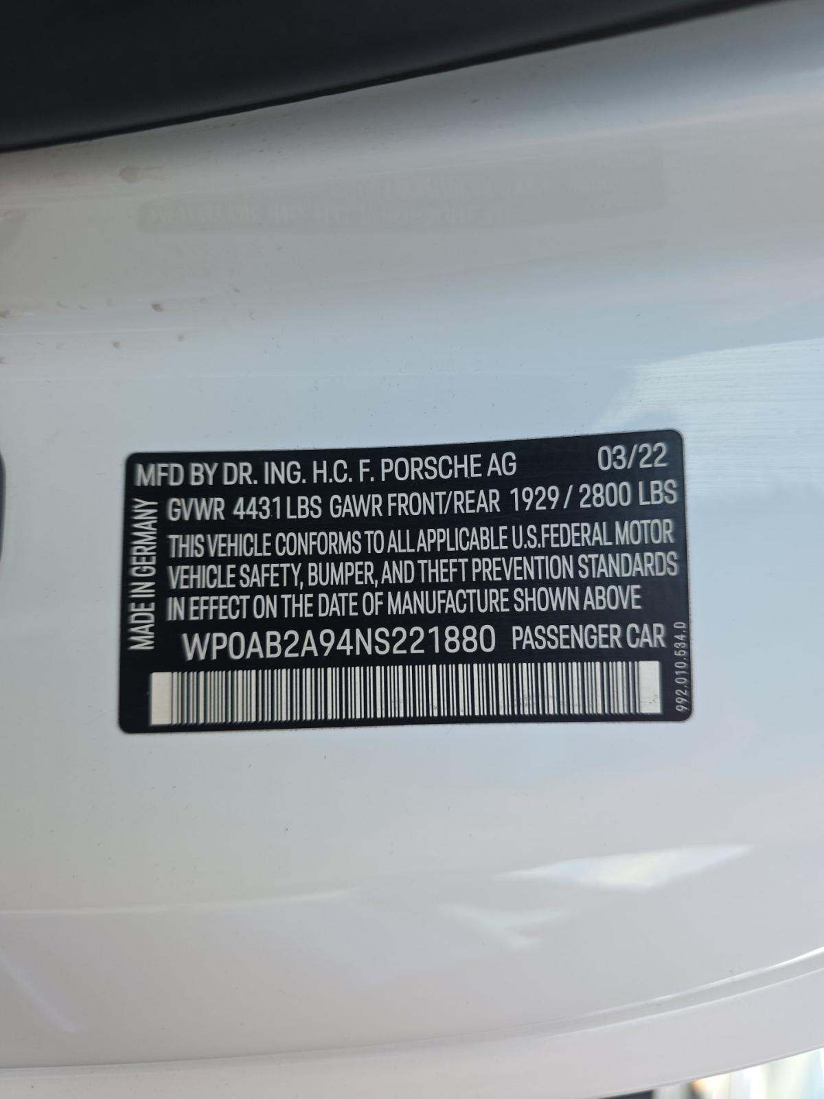 2022 Porsche 911 Carrera 4 GTS AWD