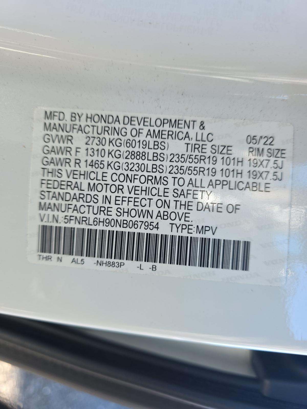 2022 Honda Odyssey Elite FWD