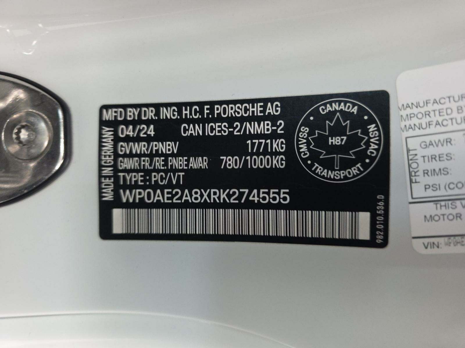 2024 Porsche 718 Cayman GT4 RS RWD