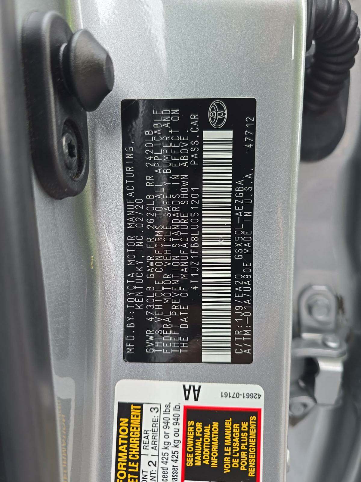 2020 Toyota Avalon XLE FWD