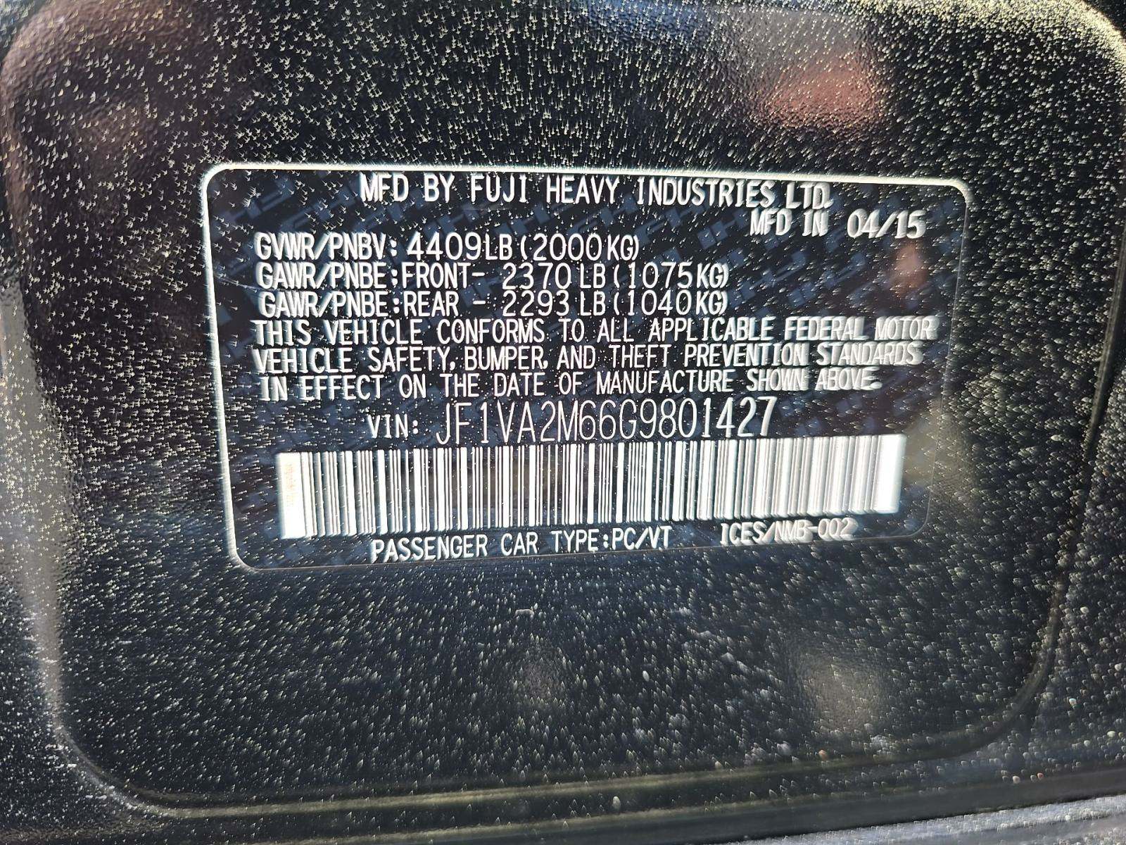 2016 Subaru WRX STi AWD