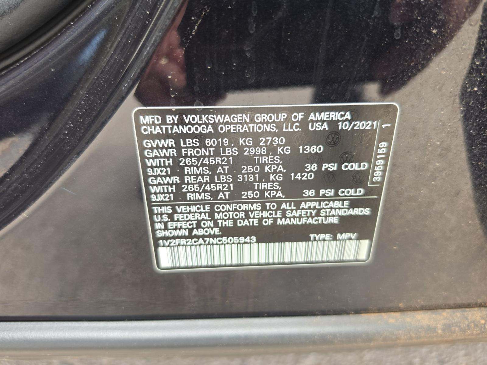 2022 Volkswagen Atlas 3.6L SEL Premium R-Line AWD