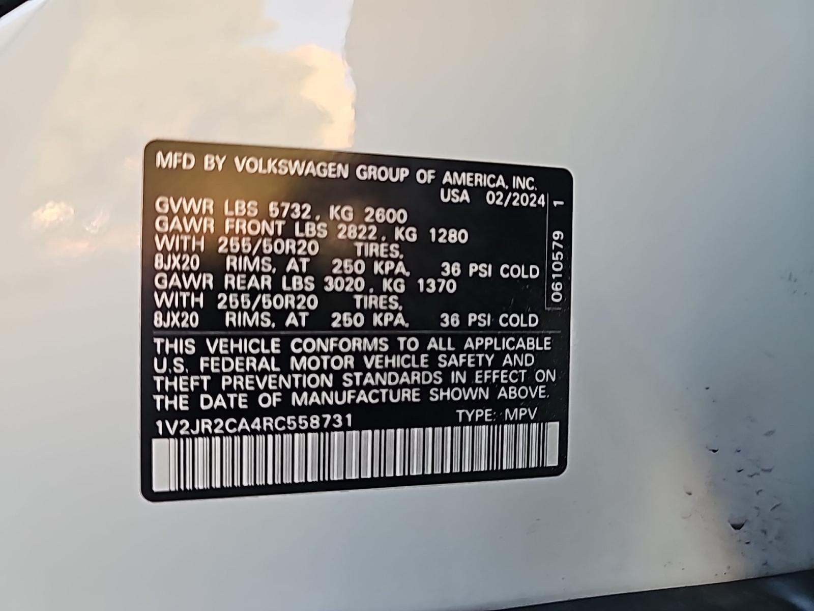 2024 Volkswagen Atlas 2.0T SE FWD