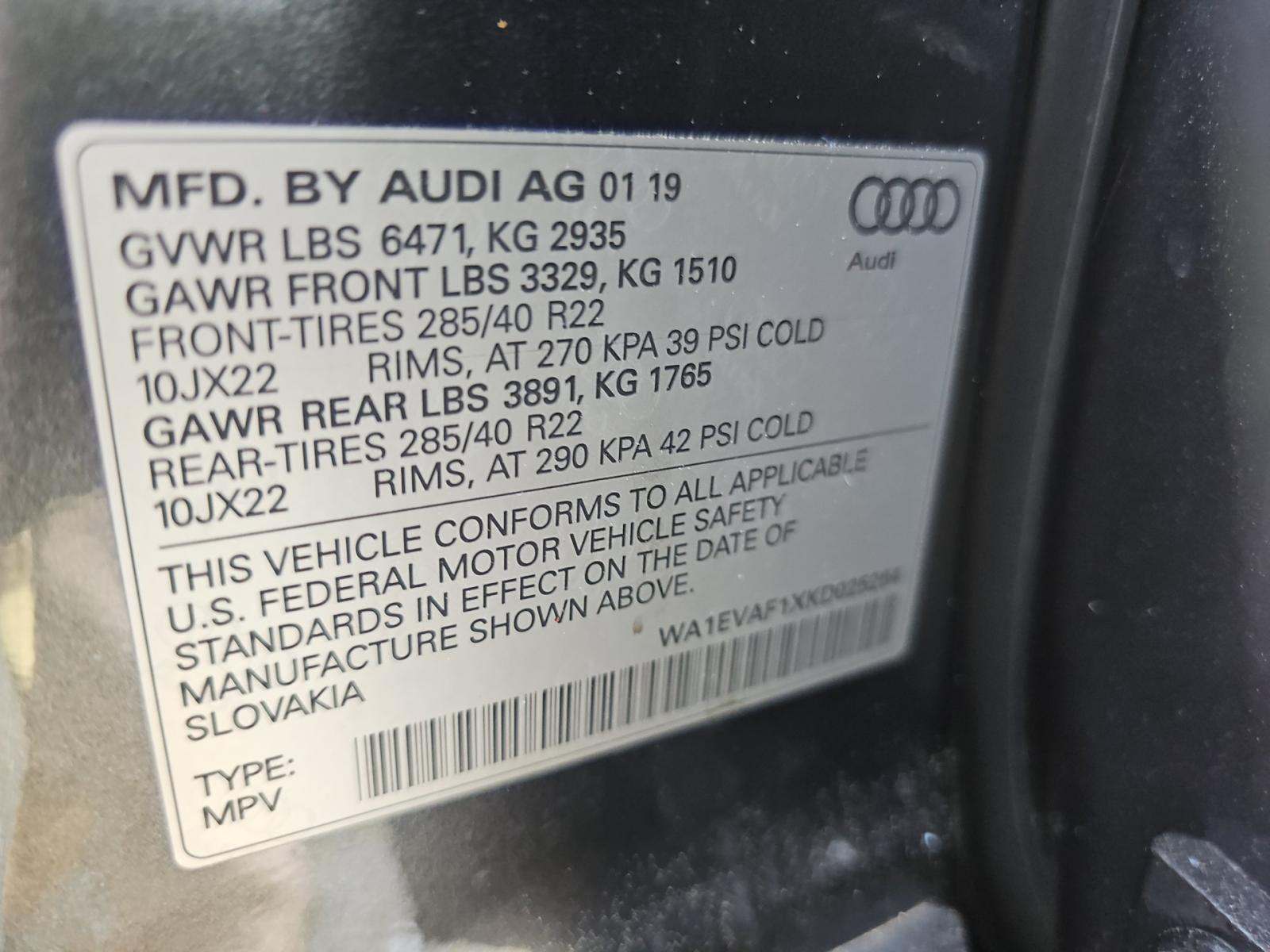 2019 Audi Q8 Premium Plus AWD