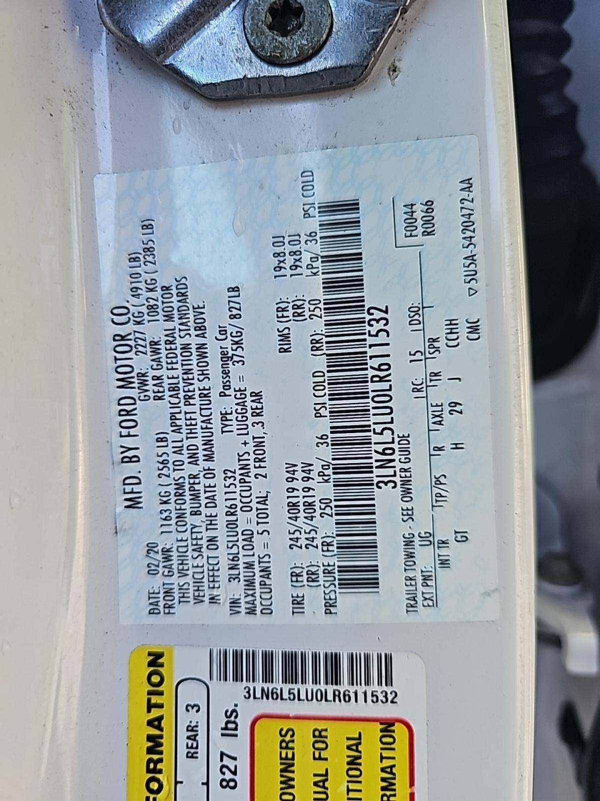 2020 Lincoln MKZ Hybrid Reserve FWD