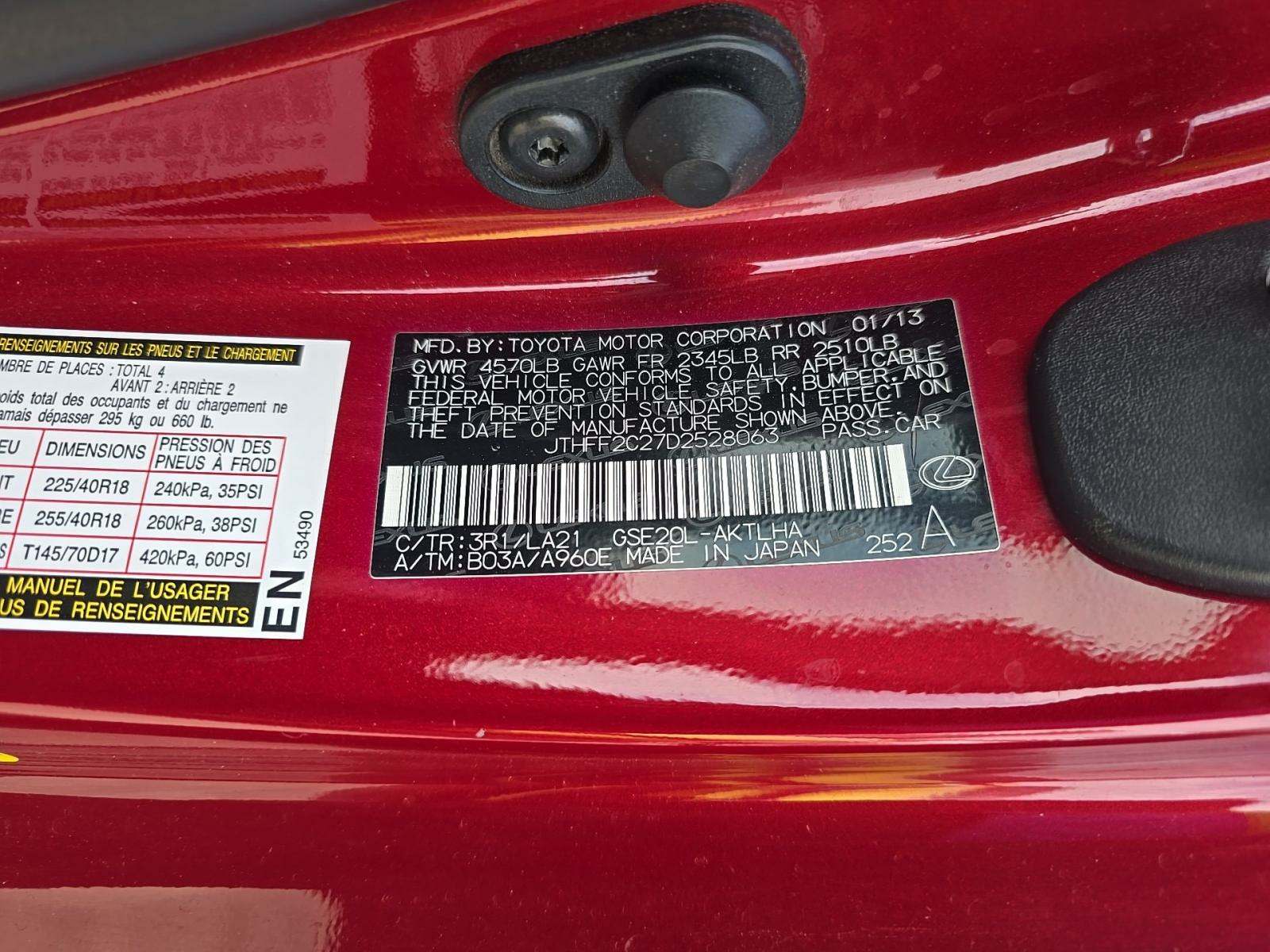 2013 Lexus IS IS 250C RWD