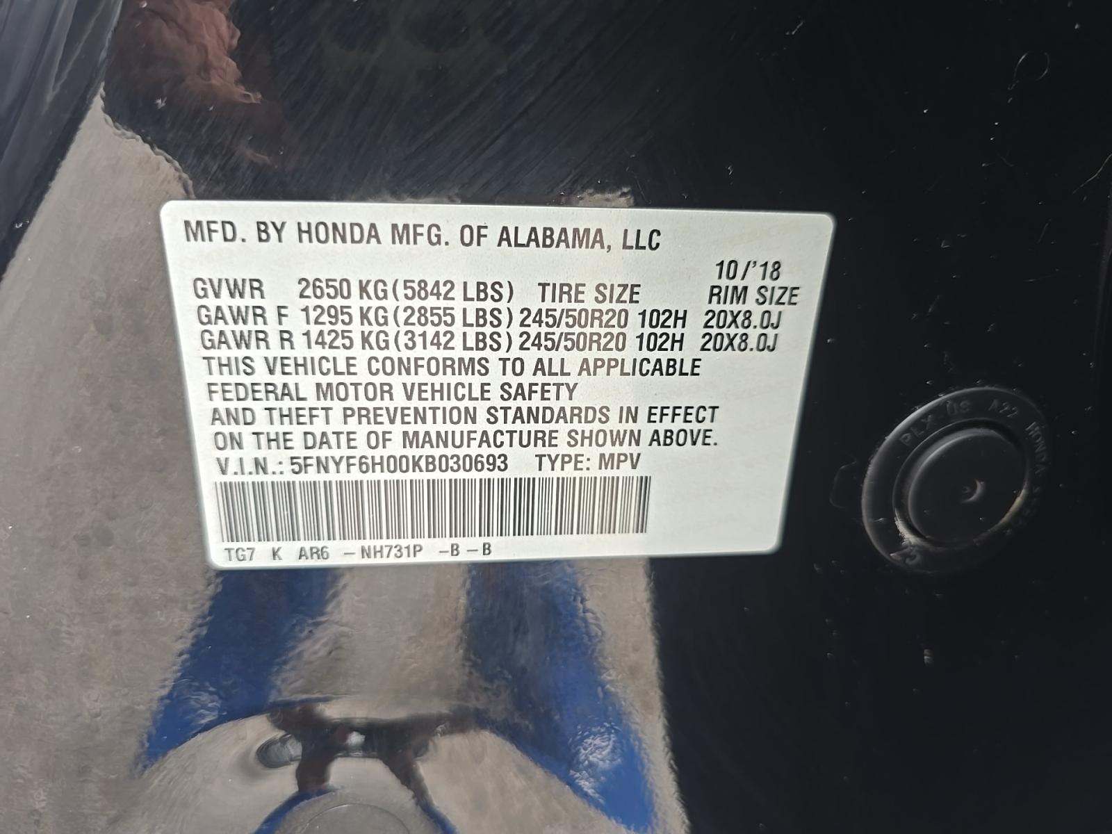 2019 Honda Pilot Elite AWD