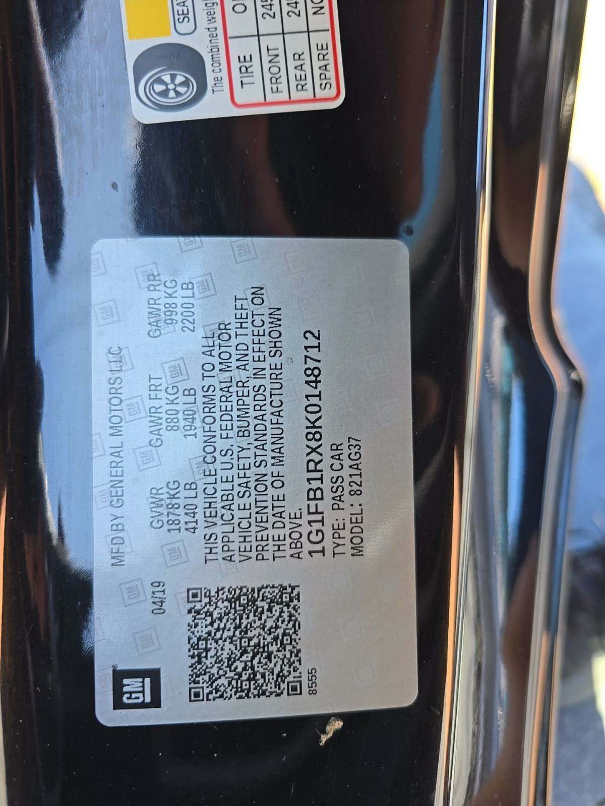 2019 Chevrolet Camaro 1LT RWD