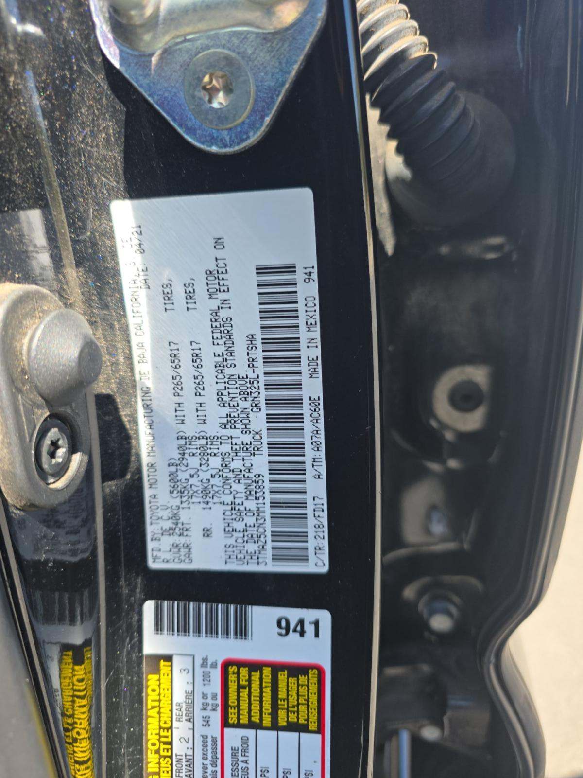 2021 Toyota Tacoma TRD Sport RWD