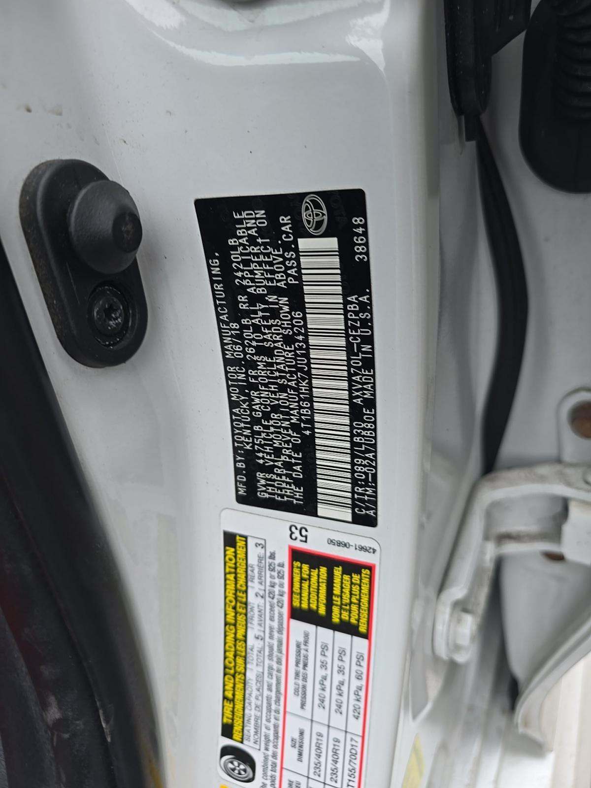 2018 Toyota Camry XSE FWD