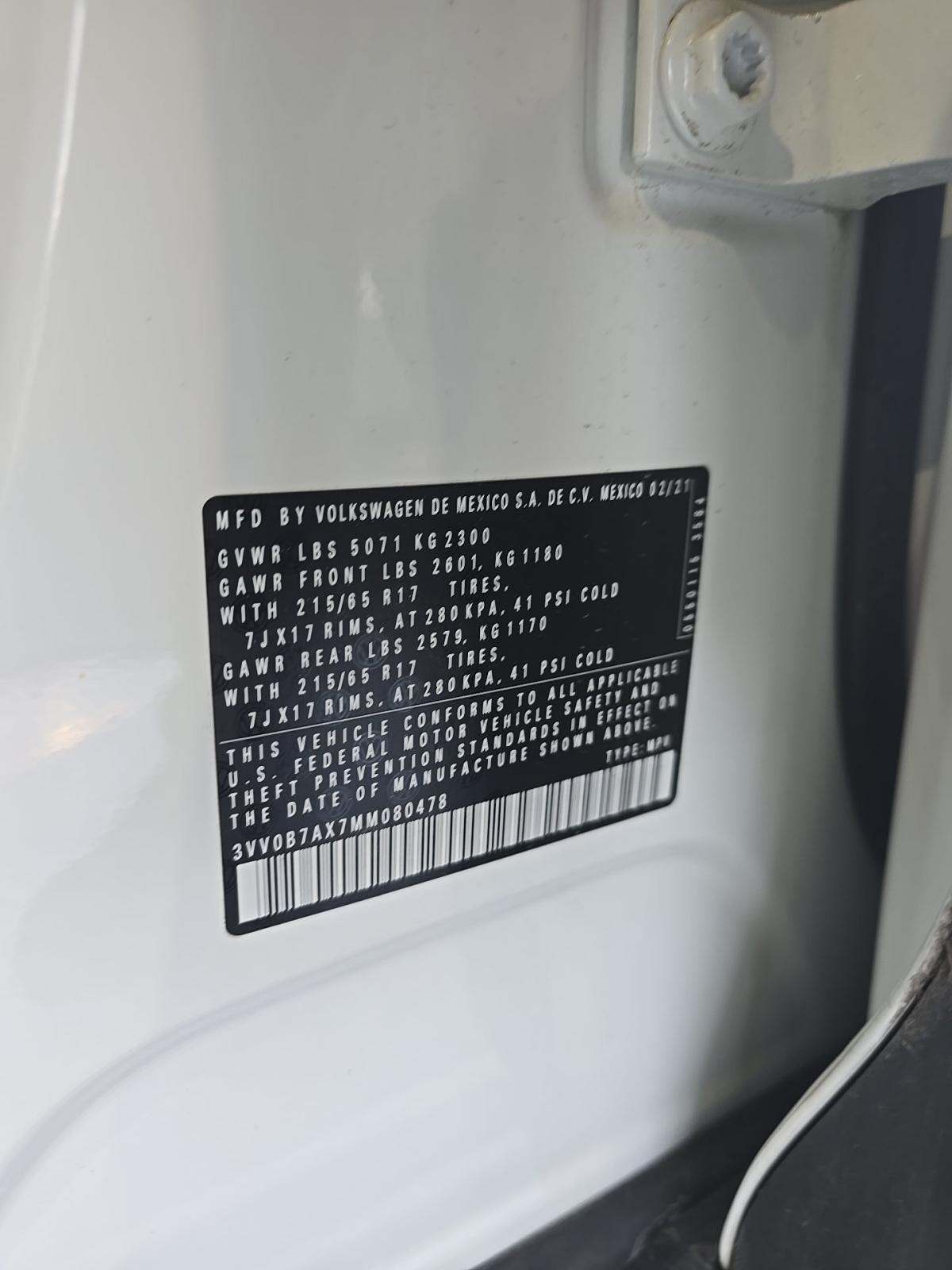 2021 Volkswagen Tiguan 2.0T S AWD