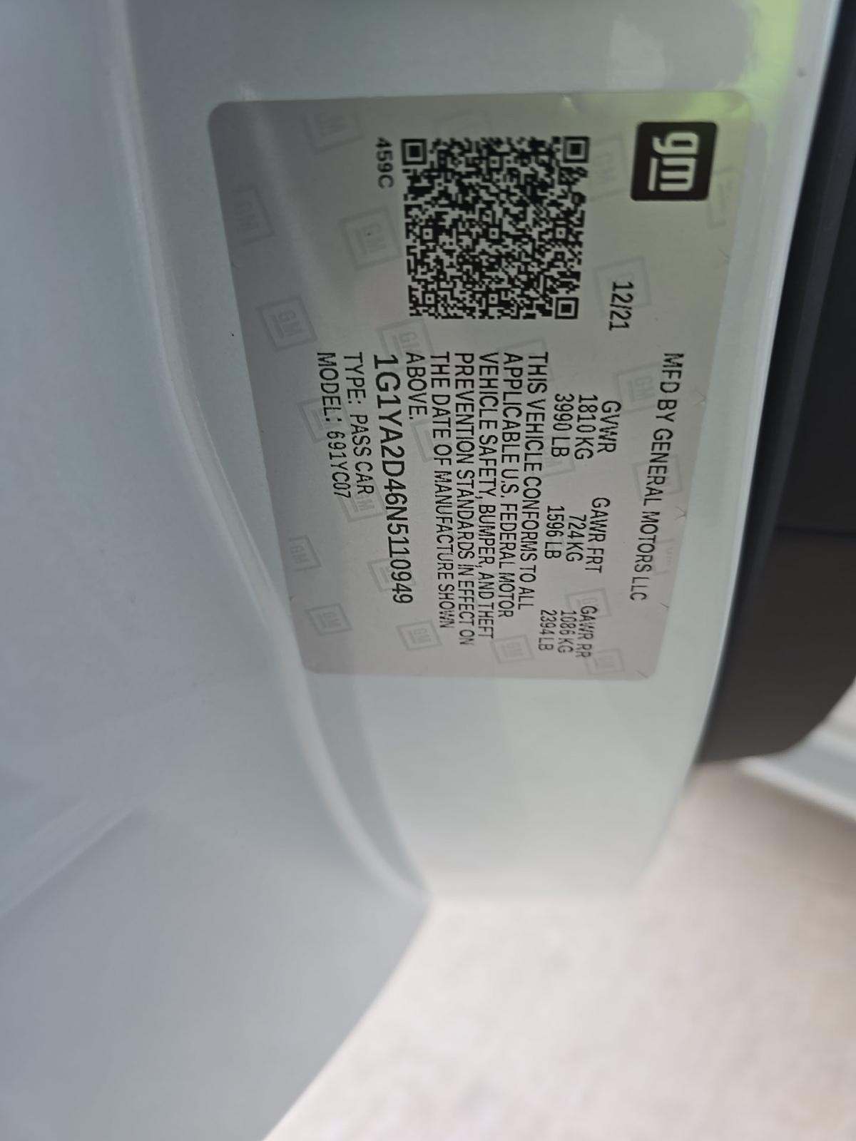 2022 Chevrolet Corvette Stingray RWD