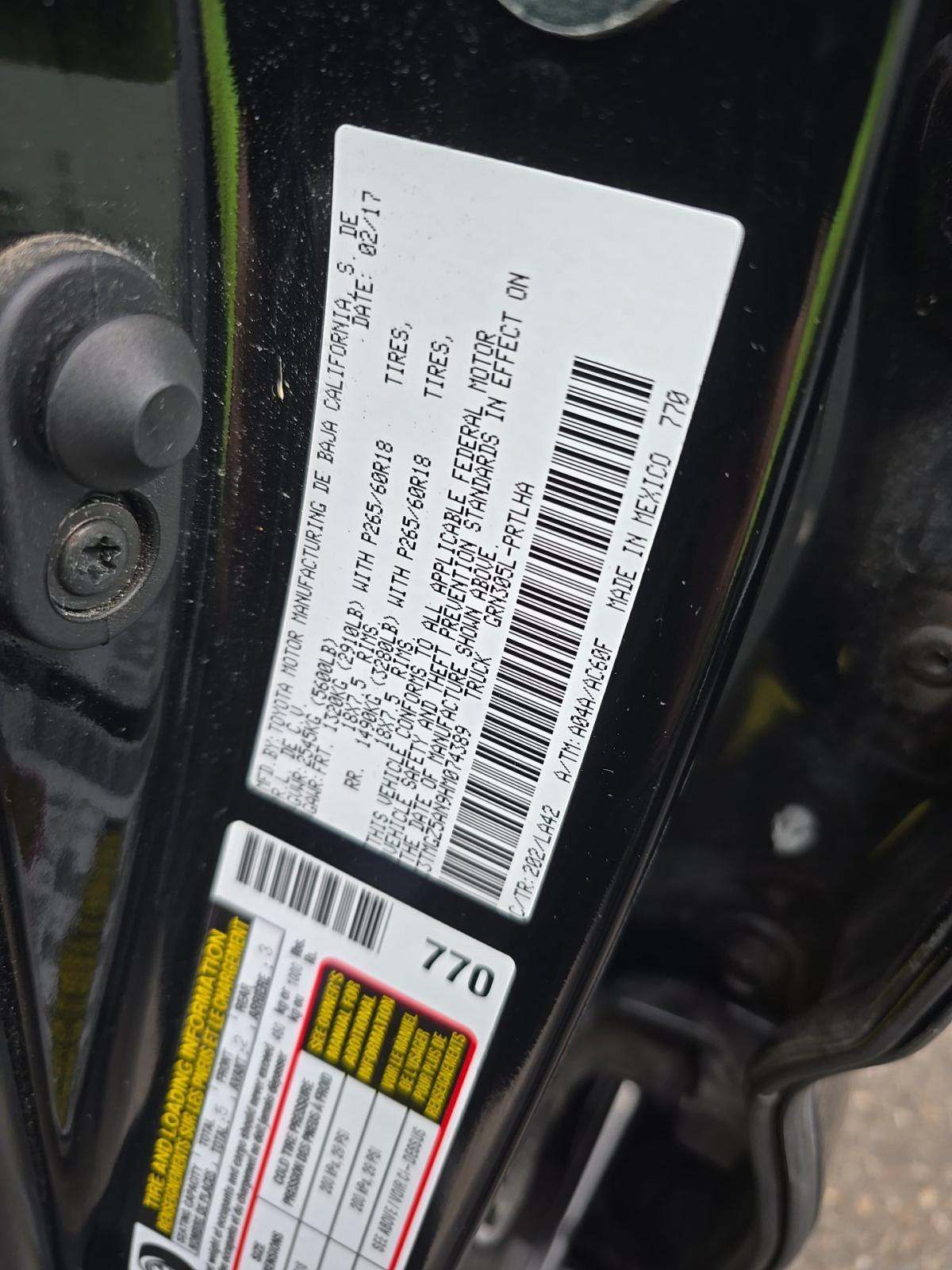 2017 Toyota Tacoma Limited AWD