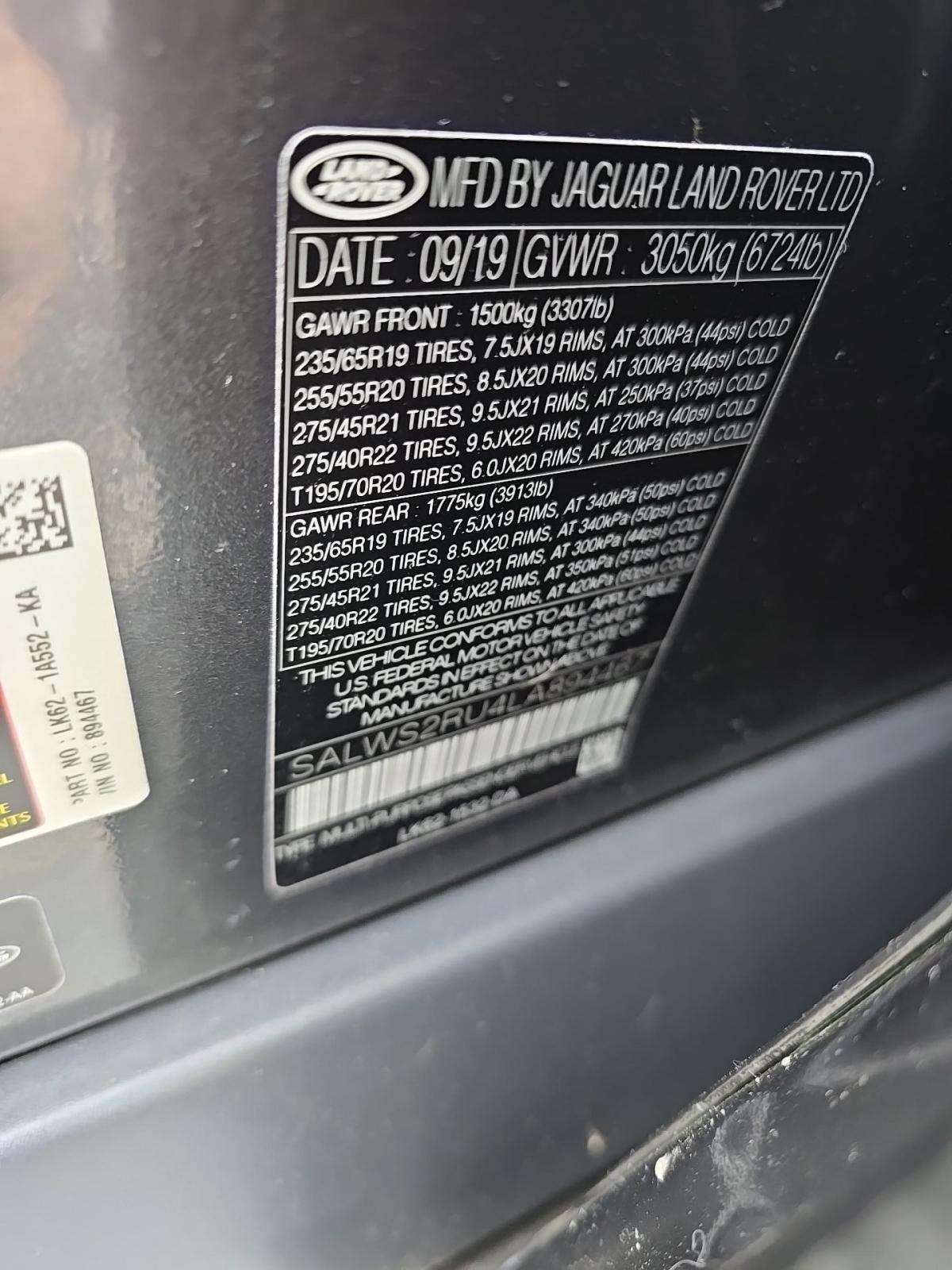 2020 Land Rover Range Rover Sport HST AWD
