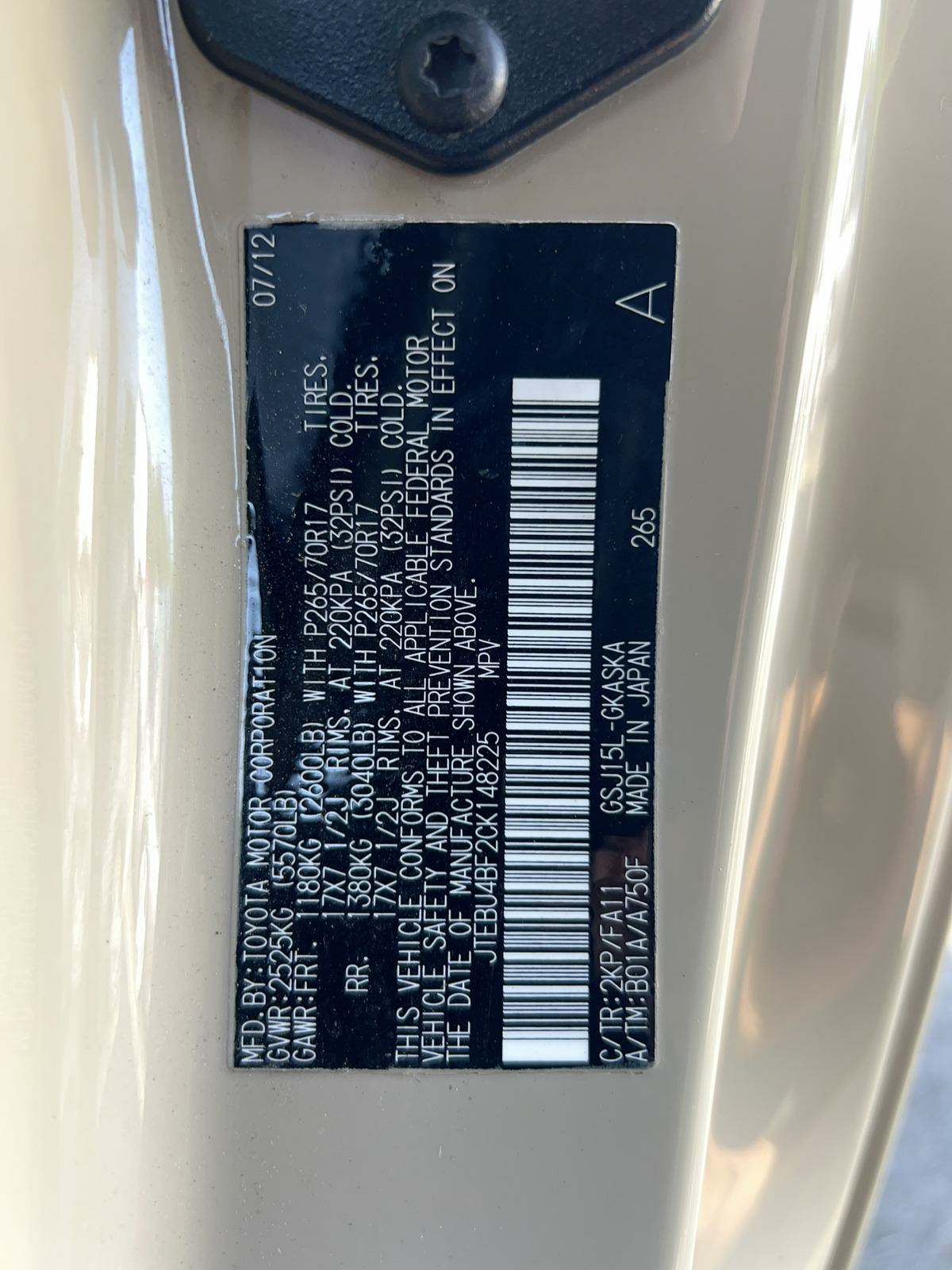 2012 Toyota FJ Cruiser Base AWD