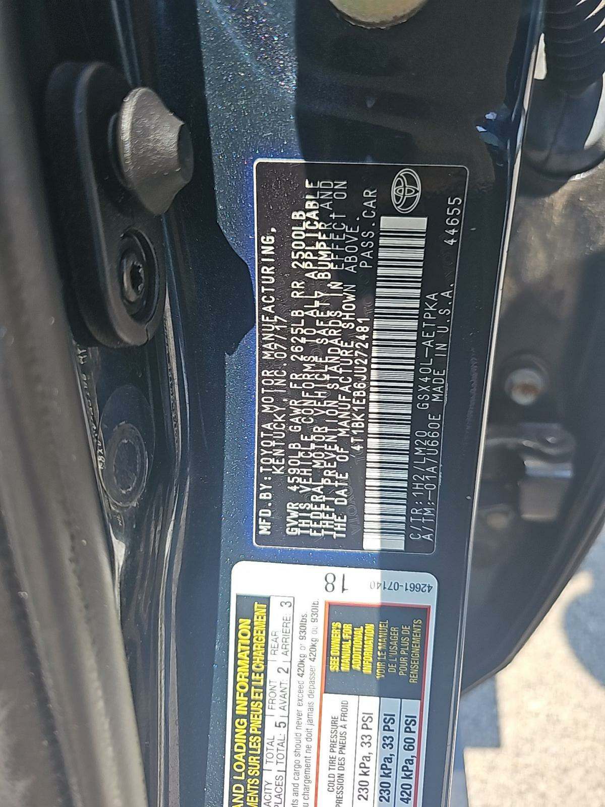 2018 Toyota Avalon Limited FWD