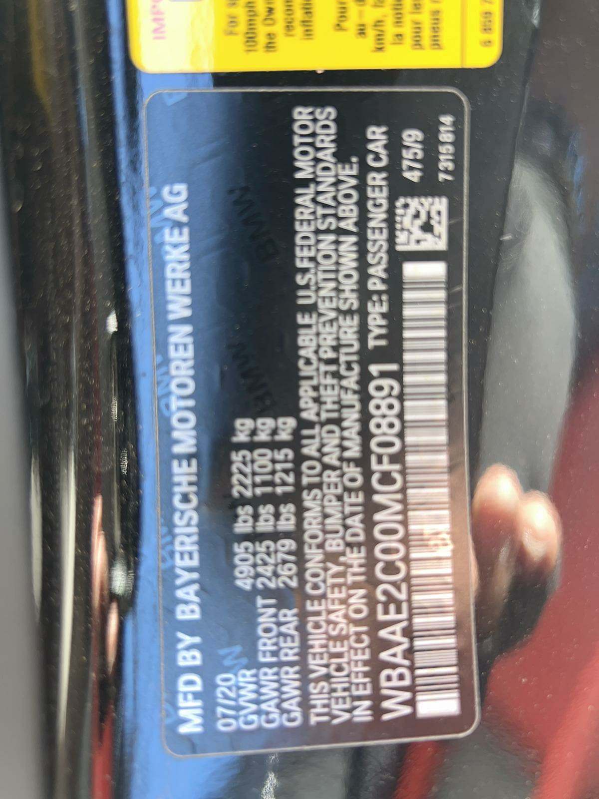 2021 BMW 8 Series 840i M SPORT LINE RWD