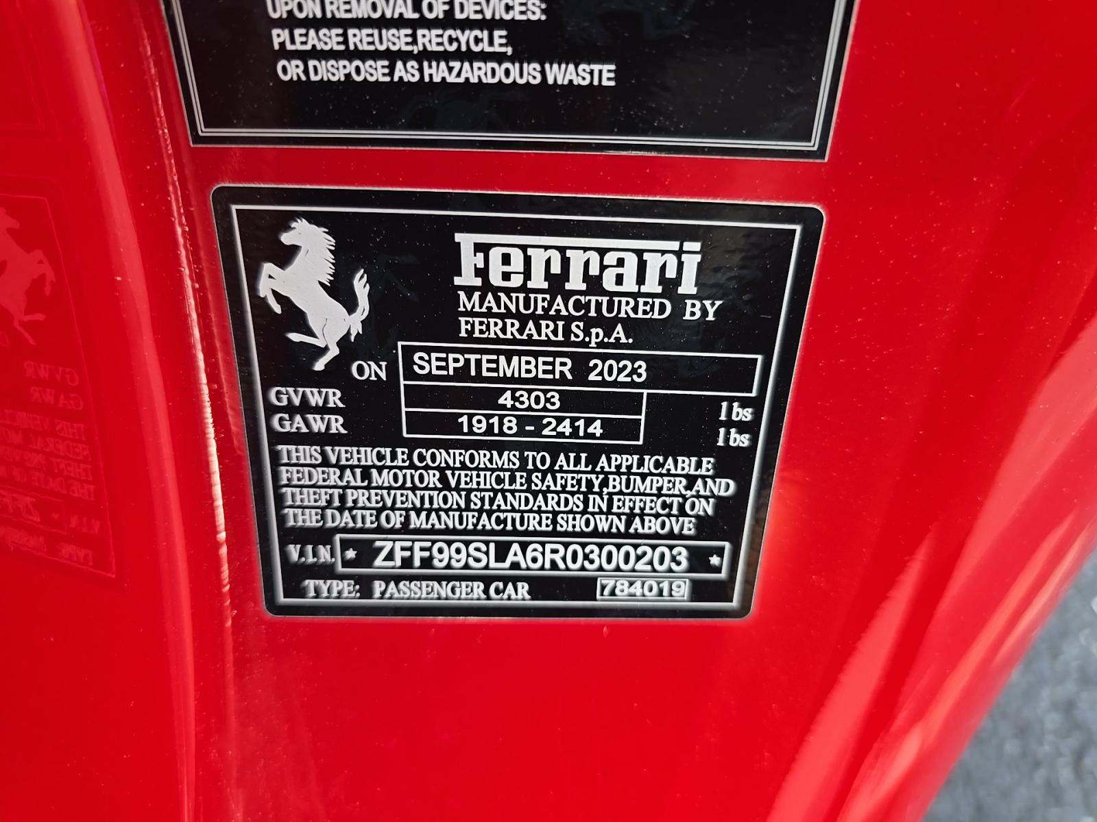 2024 Ferrari 296 GTB Base RWD