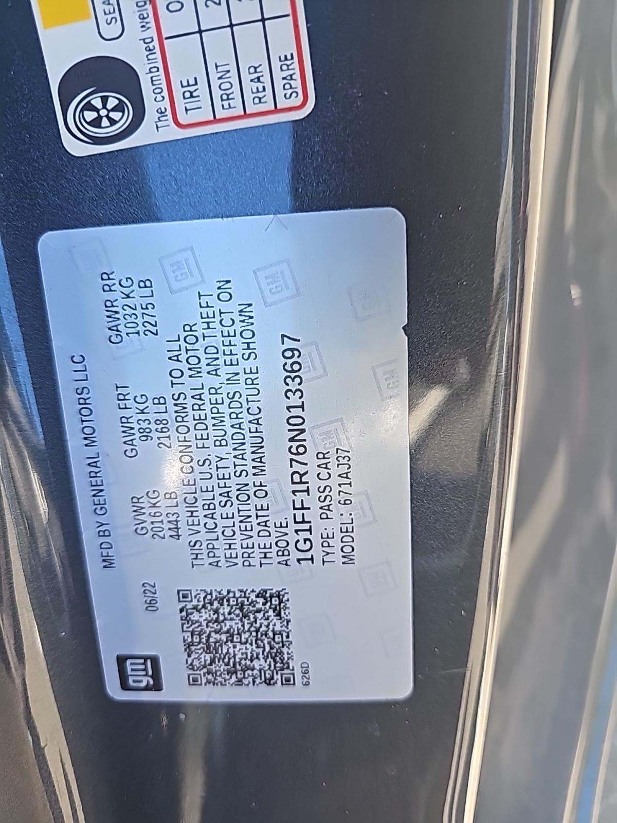 2022 Chevrolet Camaro LT1 RWD