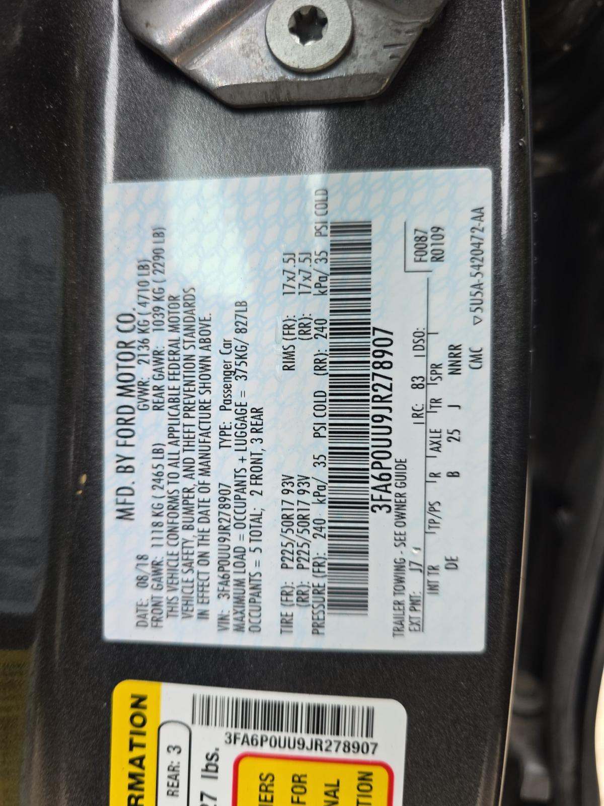 2018 Ford Fusion Hybrid S FWD