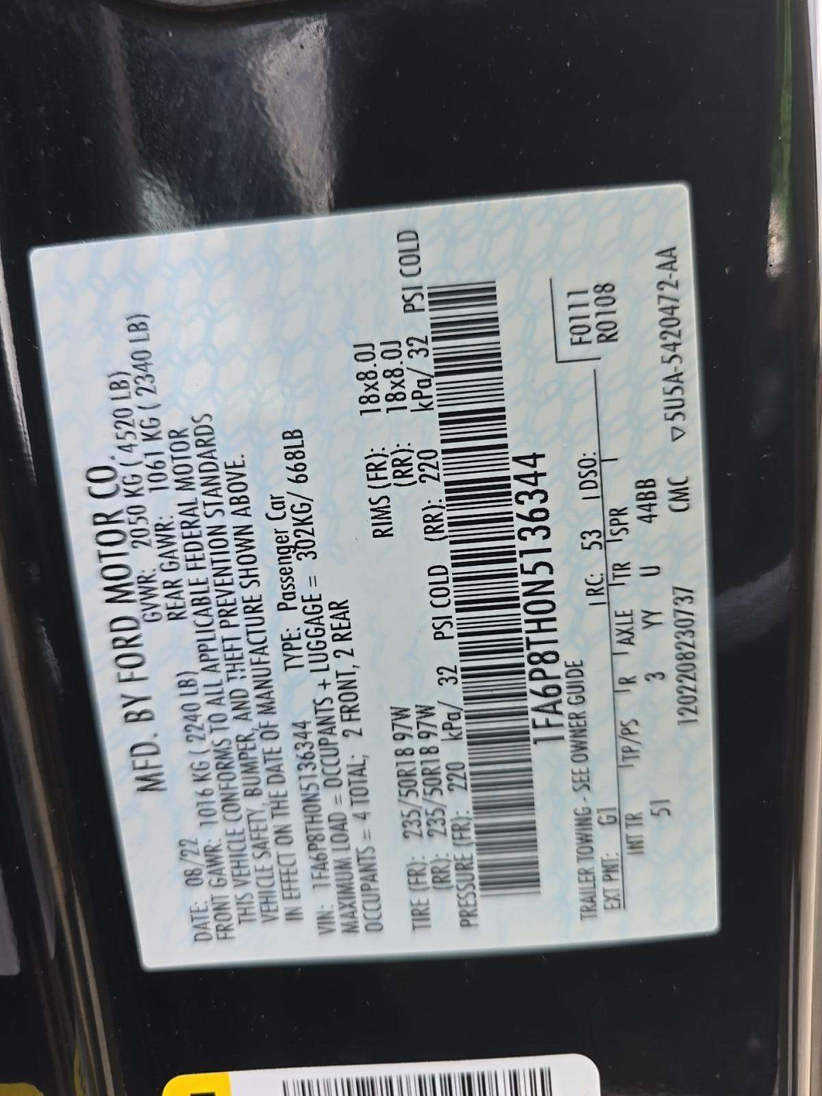 2022 Ford Mustang EcoBoost Premium RWD