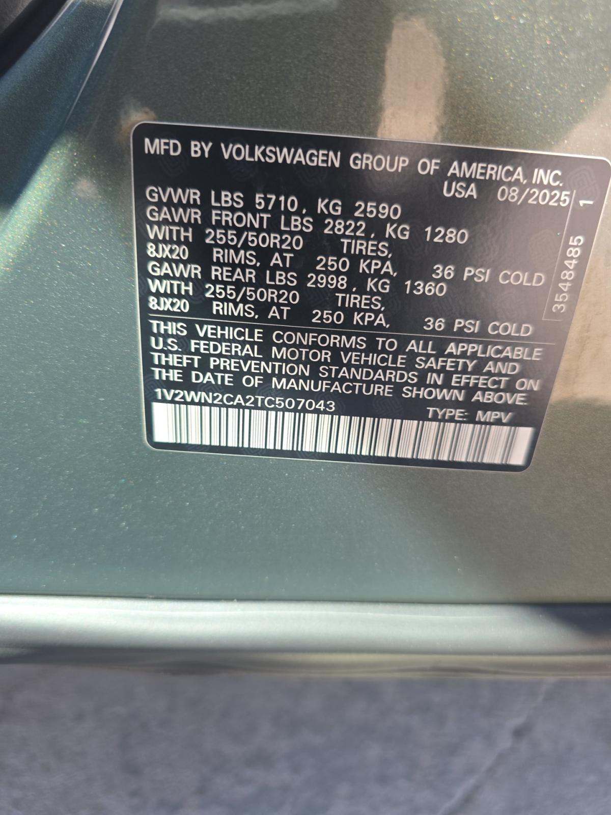 2026 Volkswagen Atlas 2.0T SE FWD