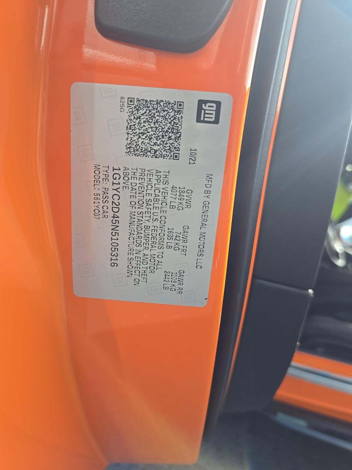 2022 Chevrolet Corvette Stingray RWD