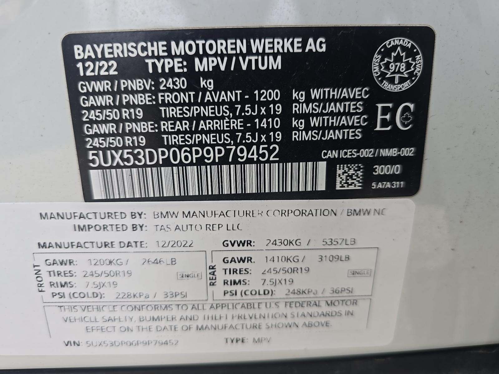2023 BMW X3 xDrive30i AWD