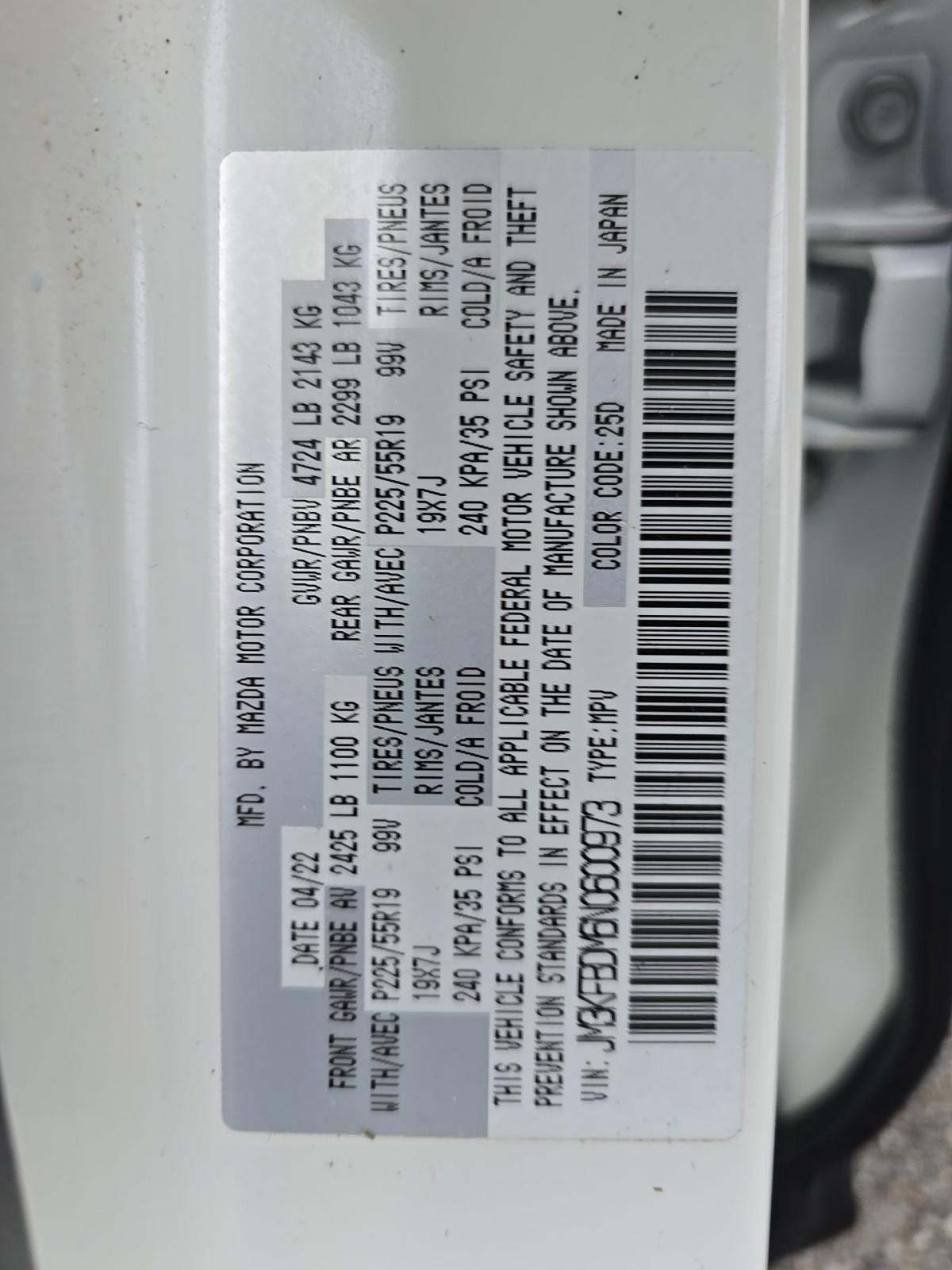 2022 MAZDA CX-5 2.5 S Premium Package AWD