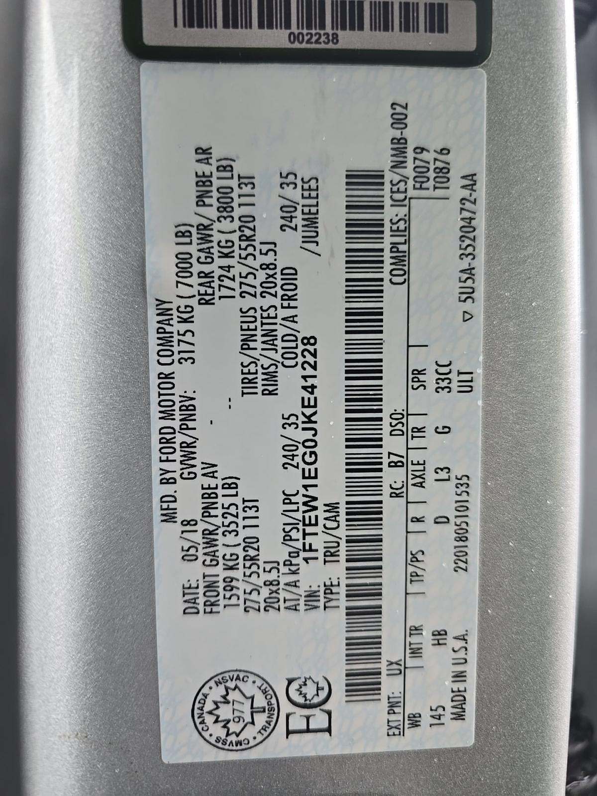 2018 Ford F-150 Lariat AWD