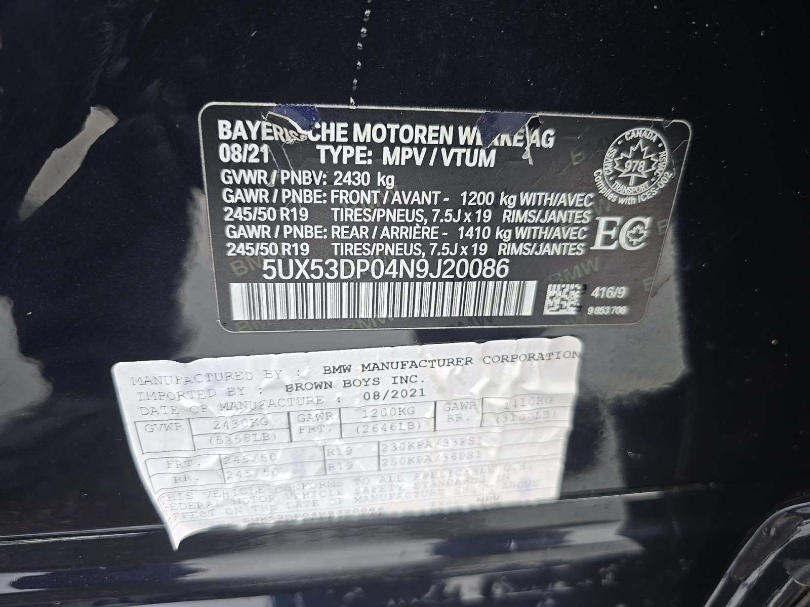 2022 BMW X3 xDrive30i AWD