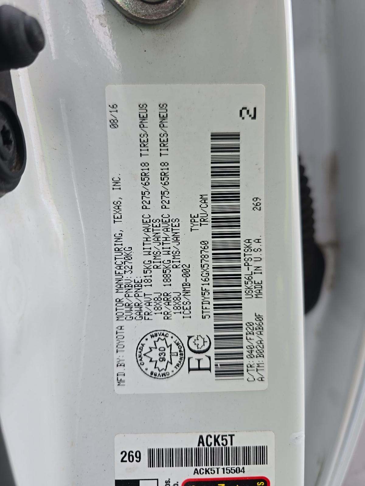 2016 Toyota Tundra SR5 AWD