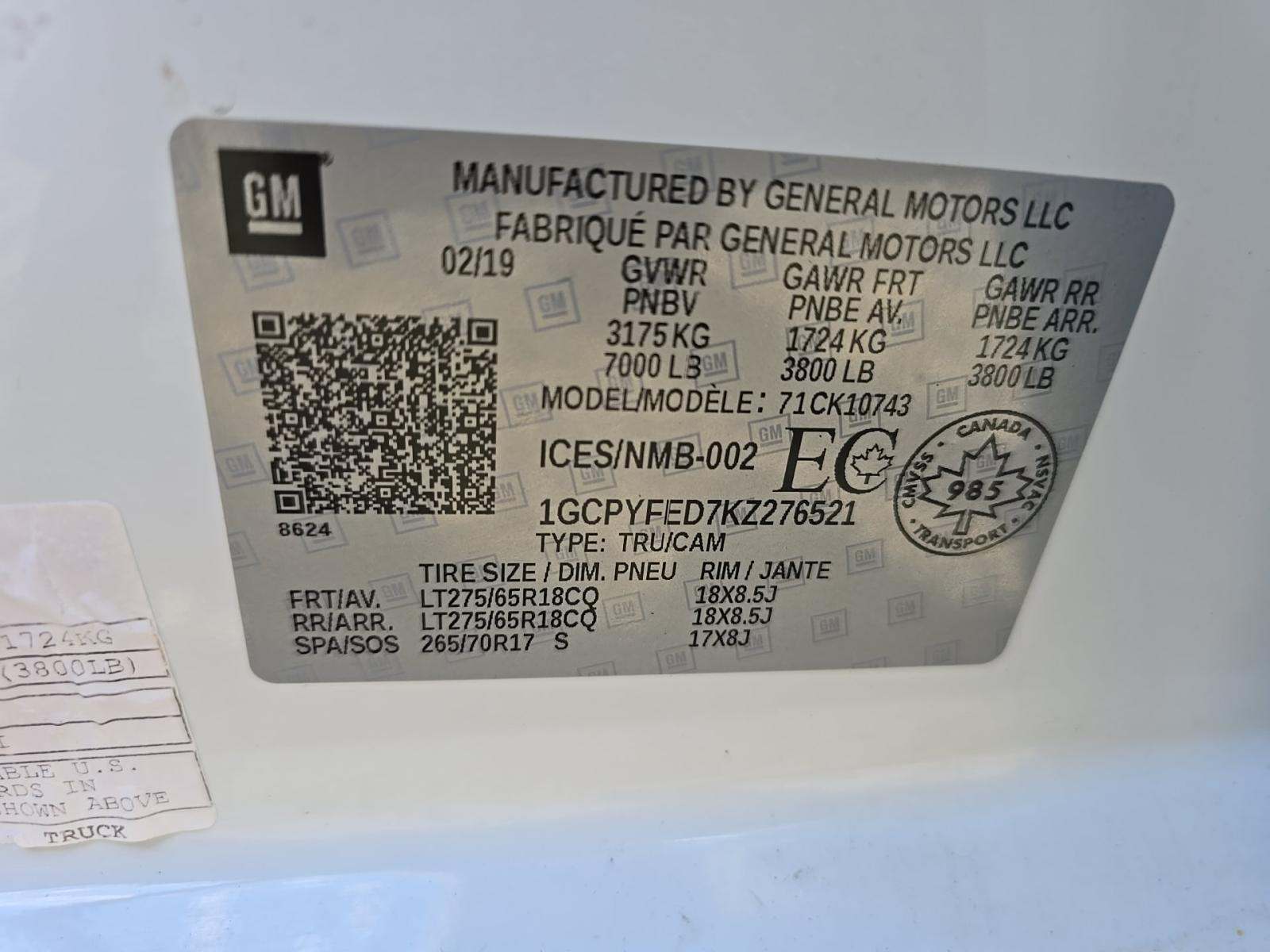 2019 Chevrolet Silverado 1500 LT Trail Boss AWD