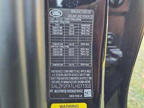 2020 Land Rover Range Rover Evoque SE AWD