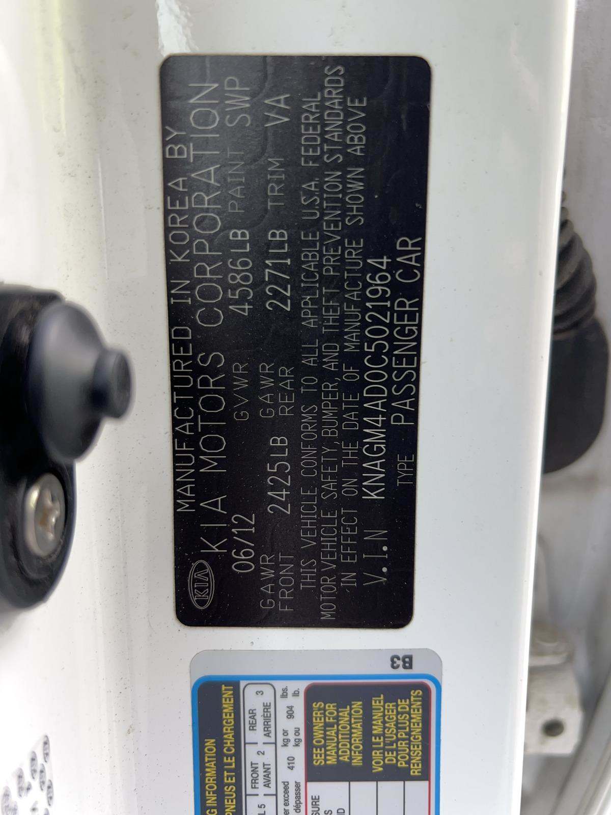 2012 Kia Optima Hybrid FWD