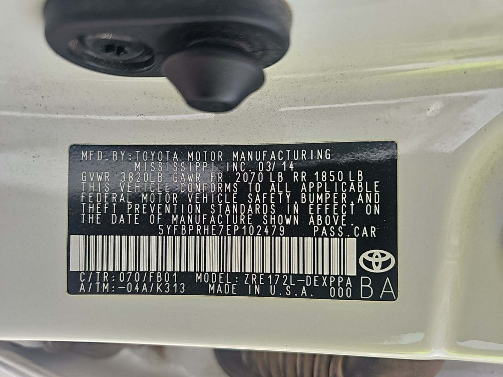 2014 Toyota Corolla LE Eco Plus FWD