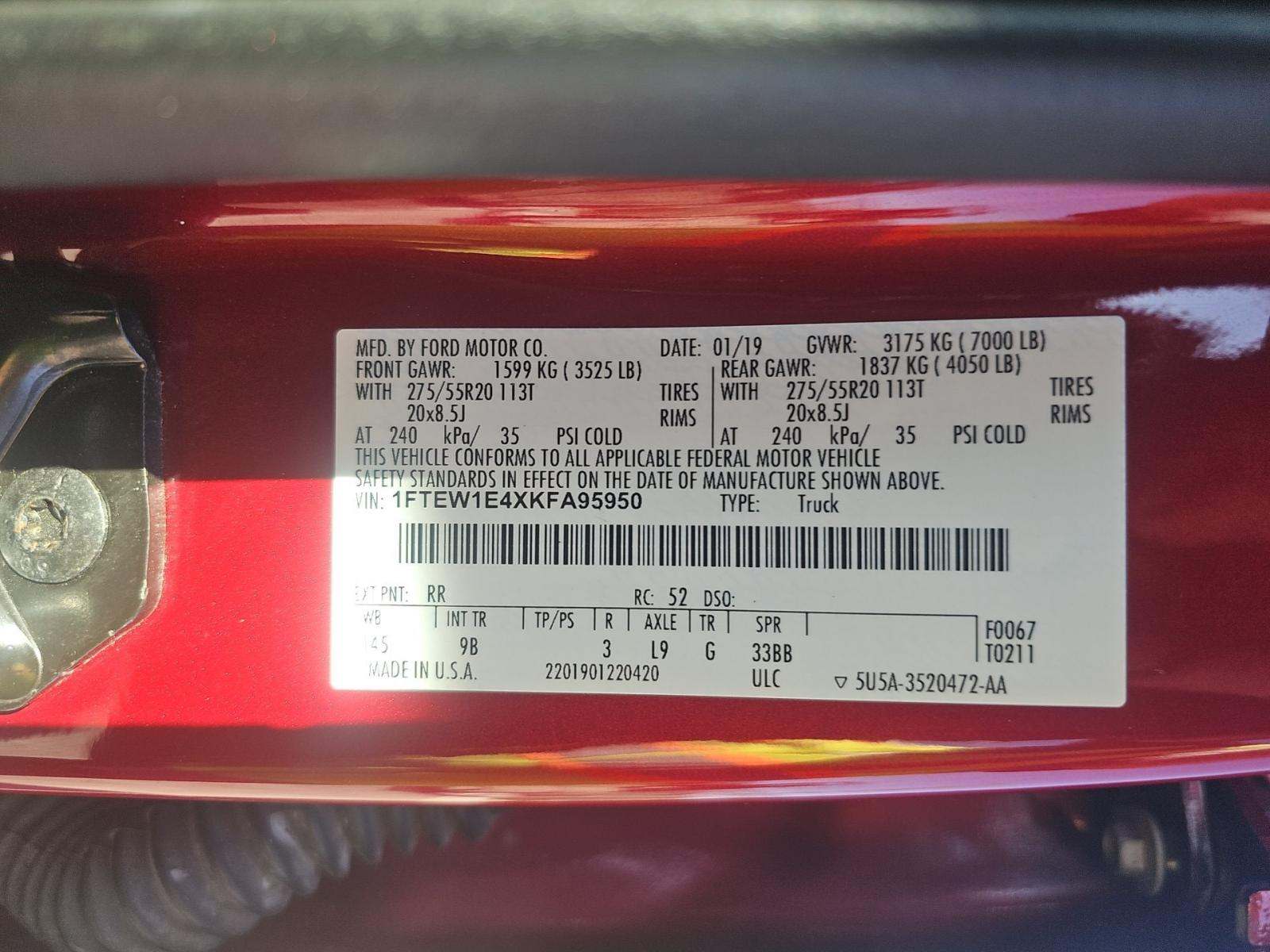 2019 Ford F-150 Platinum AWD