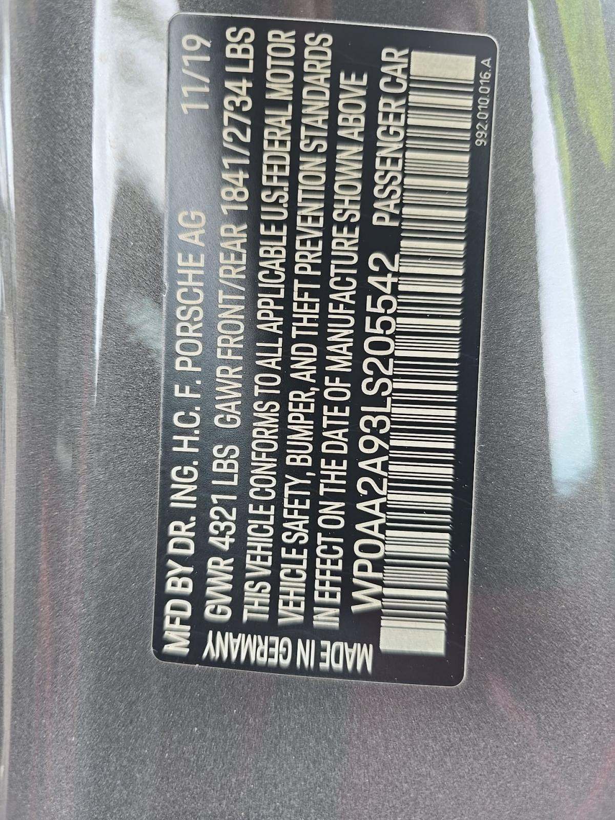 2020 Porsche 911 Carrera RWD