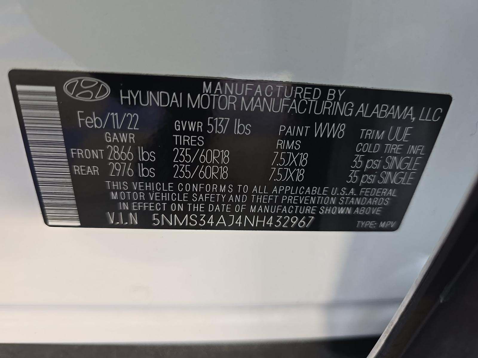 2022 Hyundai Santa Fe SEL FWD