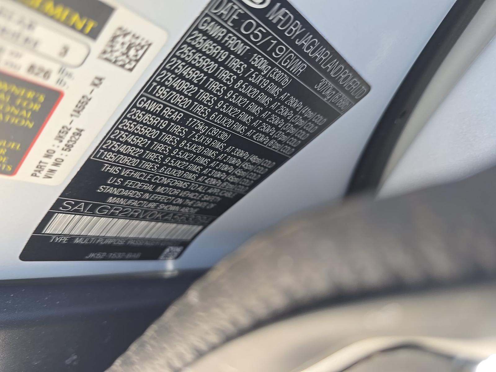 2019 Land Rover Range Rover Base AWD