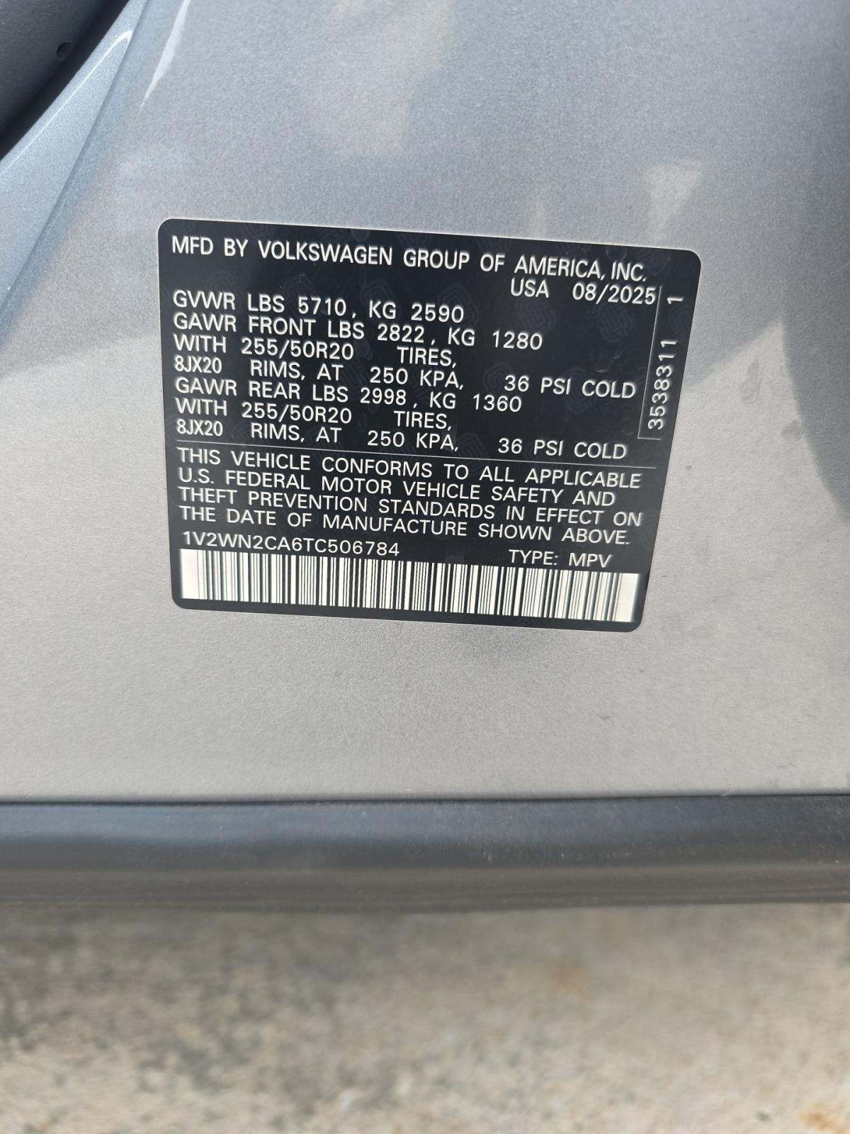 2026 Volkswagen Atlas 2.0T SE FWD