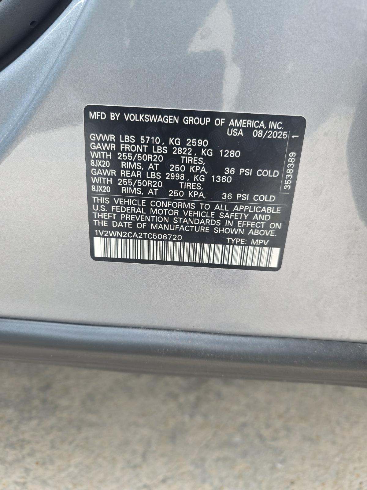 2026 Volkswagen Atlas 2.0T SE FWD