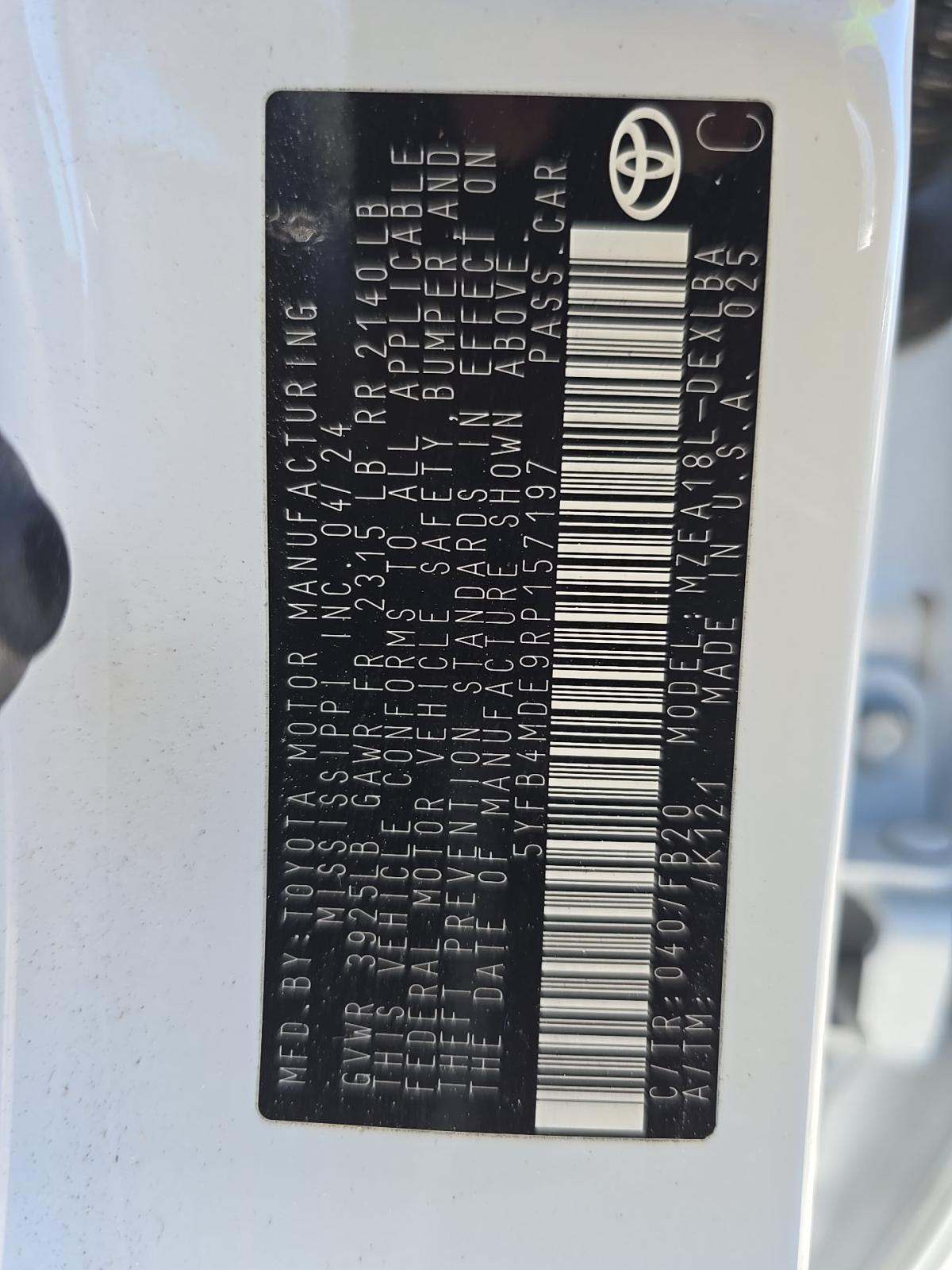 2024 Toyota Corolla LE FWD